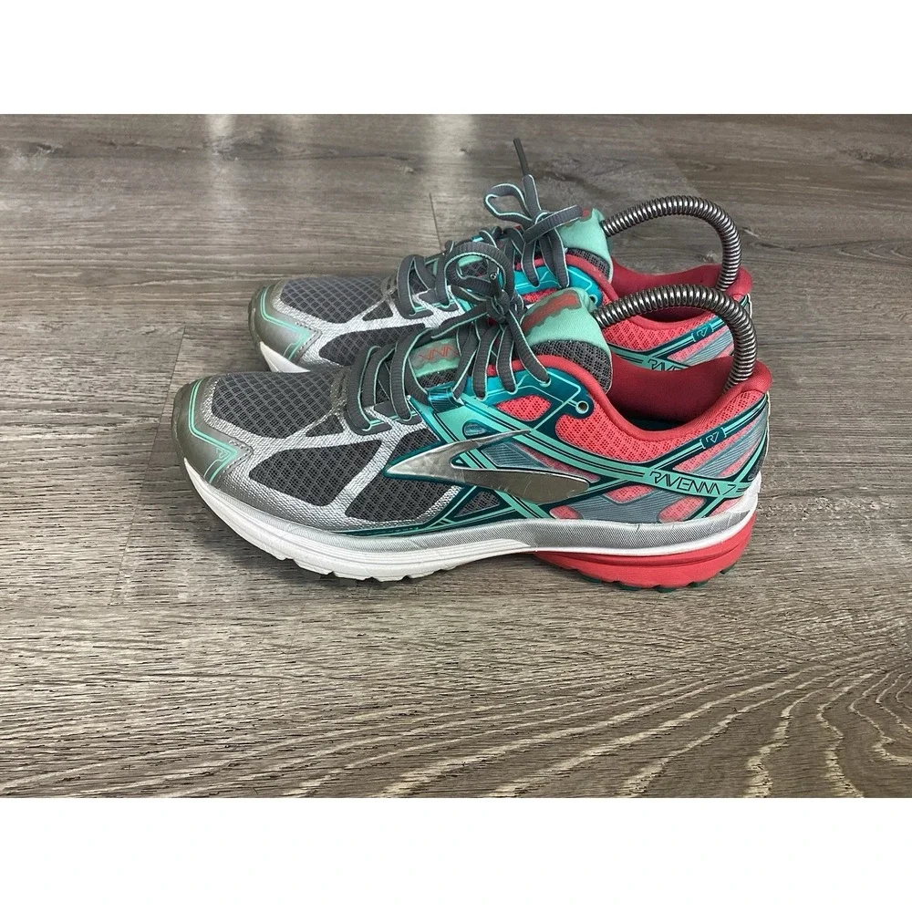 Brooks Ravenna 7 Running Sneakers Womens Size 7.5 B Grey Pink Teal 1202081B127